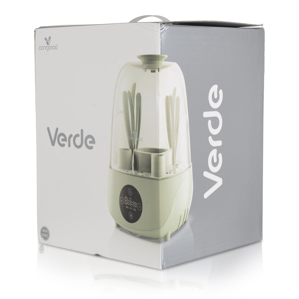 CANGAROO Sterilizator electric pentru 6 biberoane cu functie sterilizare si uscare Verde