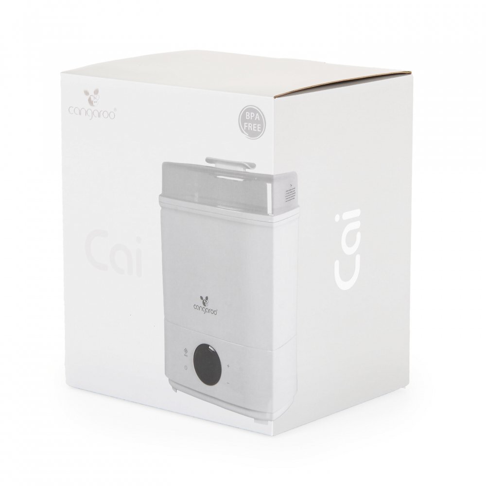 CANGAROO Sterilizator electric pentru biberoane Cai Alb cu functie uscarecapacitate 6 biberoaneafisaj LCD cu ecran tactilfunctie sterilizareuscare + combinatcleste inclusconsum energetic mic