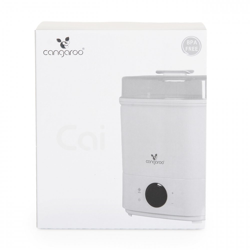 CANGAROO Sterilizator electric pentru biberoane Cai Alb cu functie uscarecapacitate 6 biberoaneafisaj LCD cu ecran tactilfunctie sterilizareuscare + combinatcleste inclusconsum energetic mic