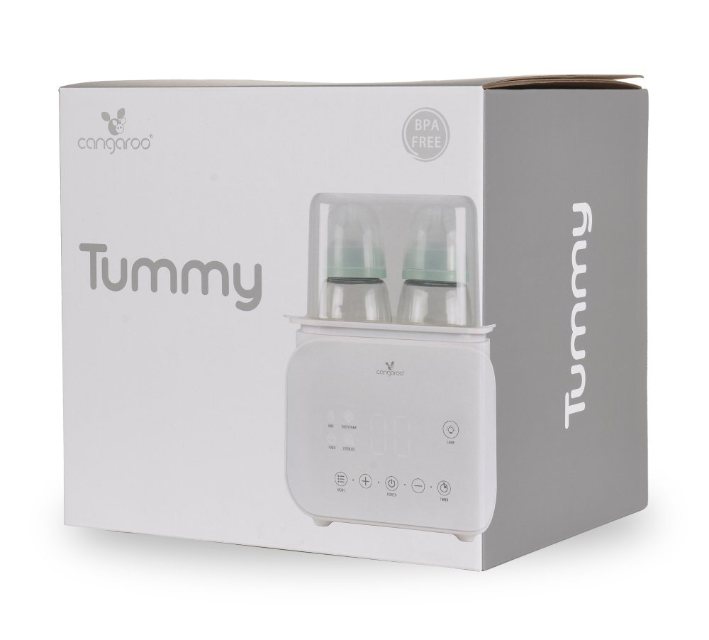 CANGAROO Sterilizator si incalzitor electric pentru biberoane Tummy multifunctional 4in1 ecran digital temperatura reglabila oprire automata capacitate 2 biberoane