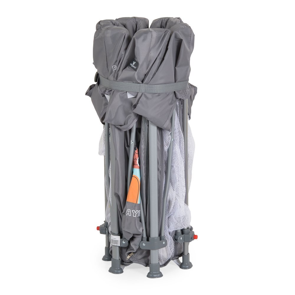CANGAROO Tarc de joaca hexagonal pentru copii Playbox Greypliabil compactbaza termoizolantapereti cu plasa interioara 360 pentru vizibilitate si ventilatieintrare cu fermoarconstructie usoara si stabila 139x118x74.5 cm