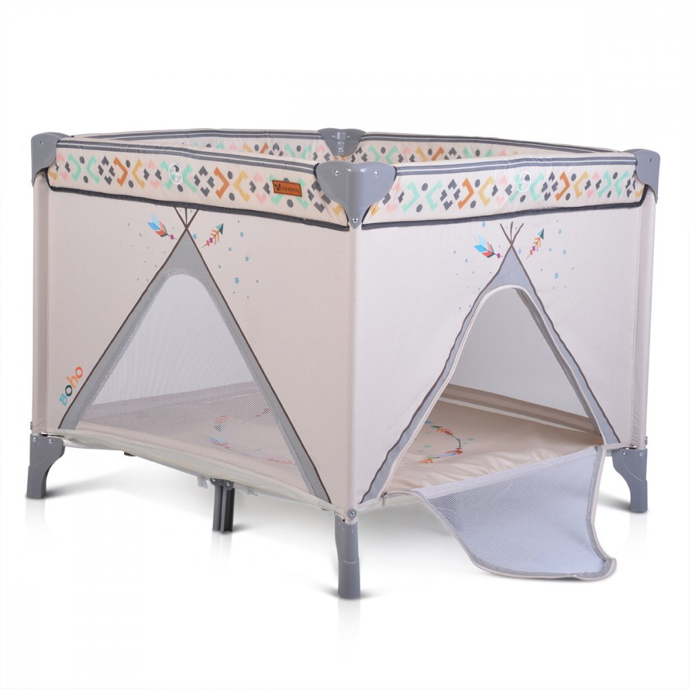CANGAROO Tarc de joaca pliabil Boho Beige 99x99 cm