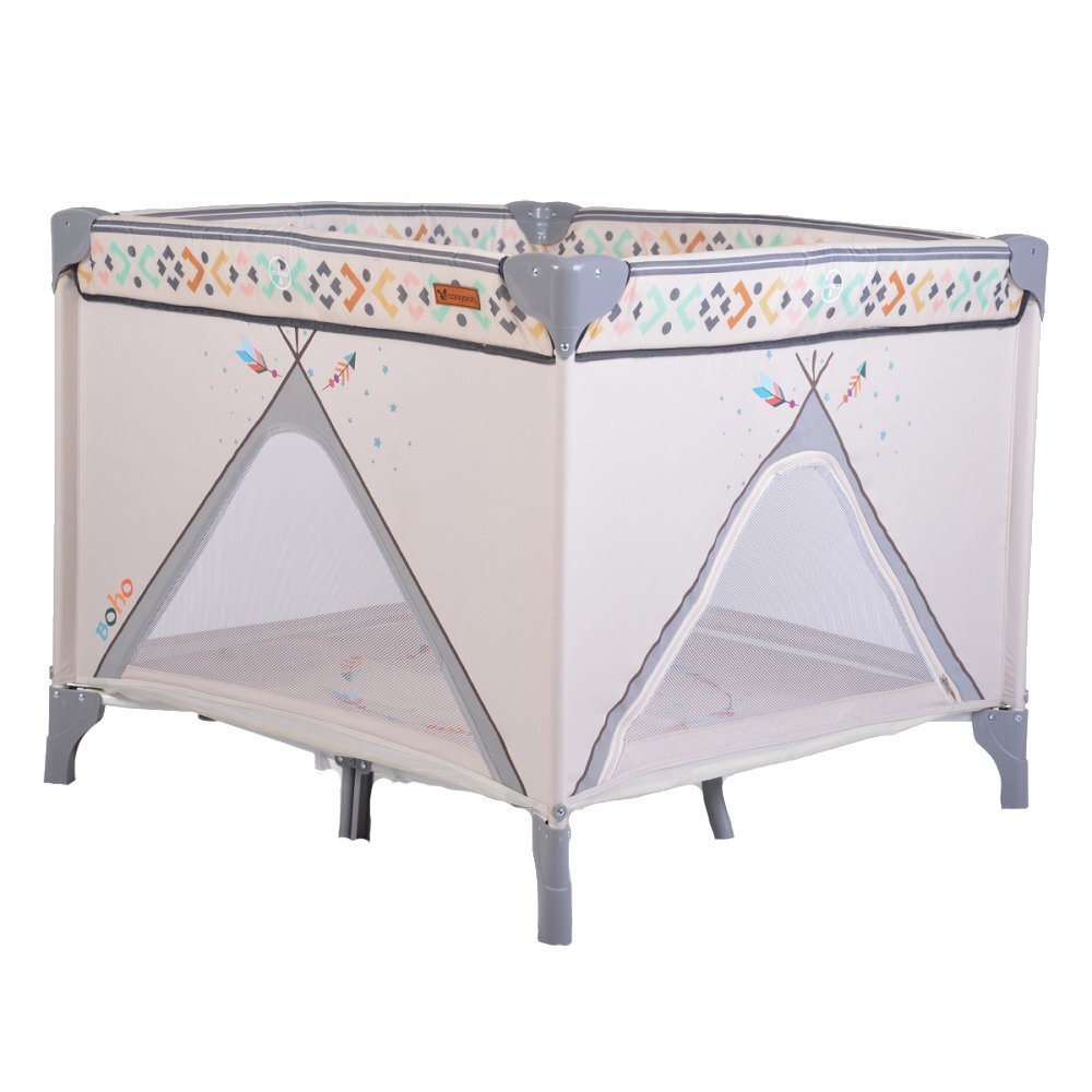 CANGAROO Tarc de joaca pliabil Boho Beige 99x99 cm