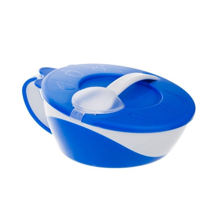 CANPOL Bol cu lingurita si capac babies 350 ml albastru