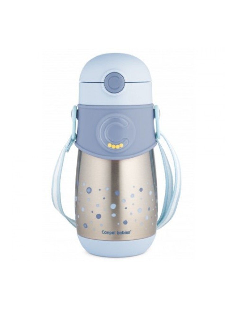 CANPOL Cana termos cu pai Babies Albastru din silicon 300 ml