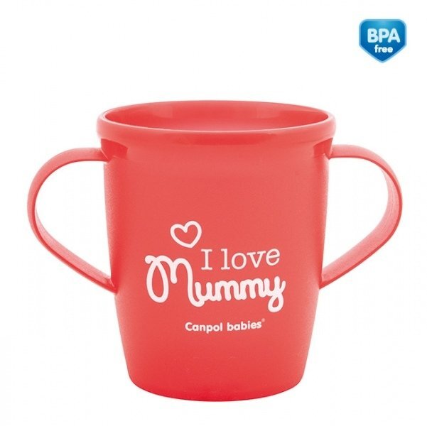 CANPOL Canita antrenament cu manere 250 ml Rosie