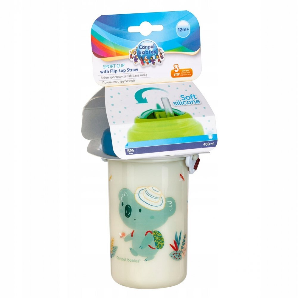 CANPOL Canita cu pai 400 ml 4107 blue
