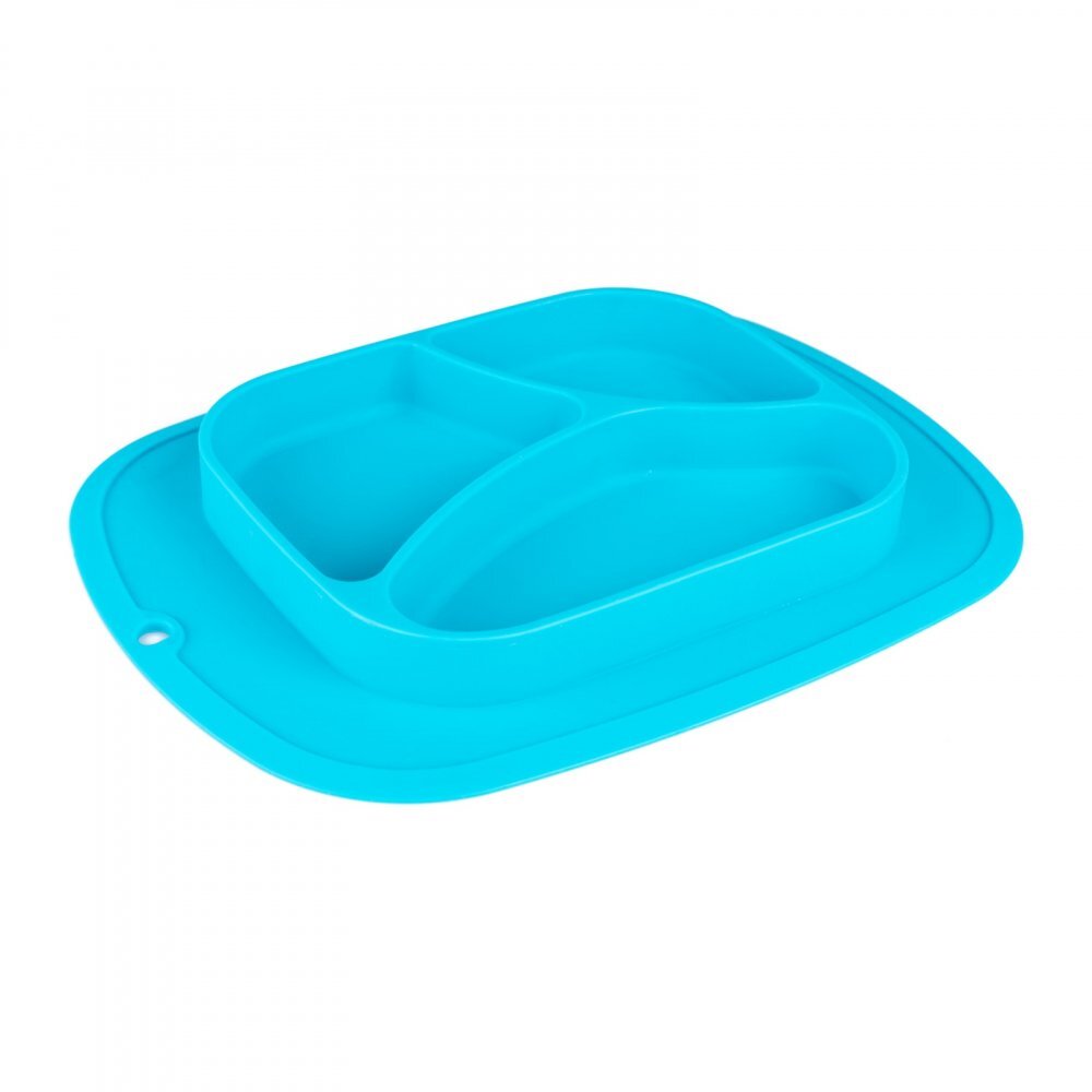 CANPOL Farfurie compartimentata din silicon Giligums turquoise