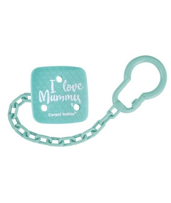 CANPOL Lant suzeta pentru copii I Love mummy Gri