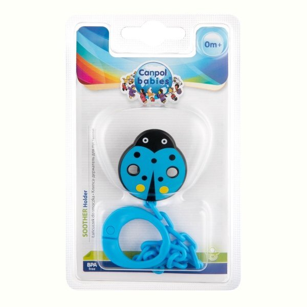 CANPOL Lantisor pentru suzeta copii Babies model buburuza 10873 Albastru