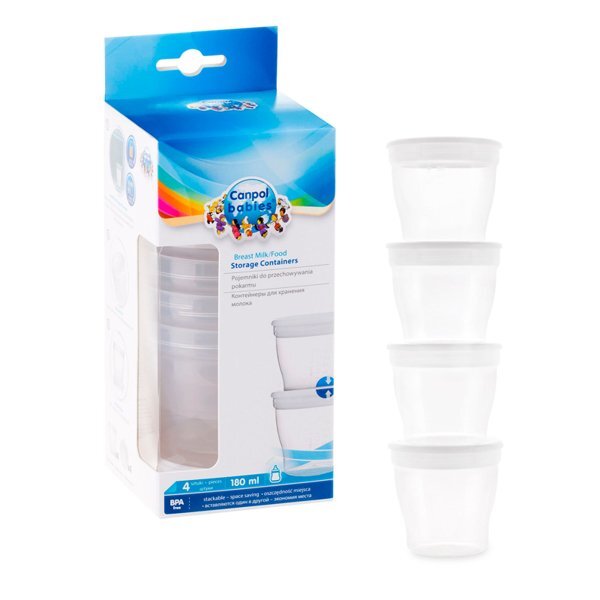 CANPOL Recipient pentru stocare lapte alimente 4 bucati 180mlbuc babies