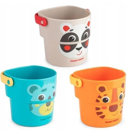 CANPOL Set 3 galetuse pentru baie diametru 7.5 cm si inaltime 7 cm