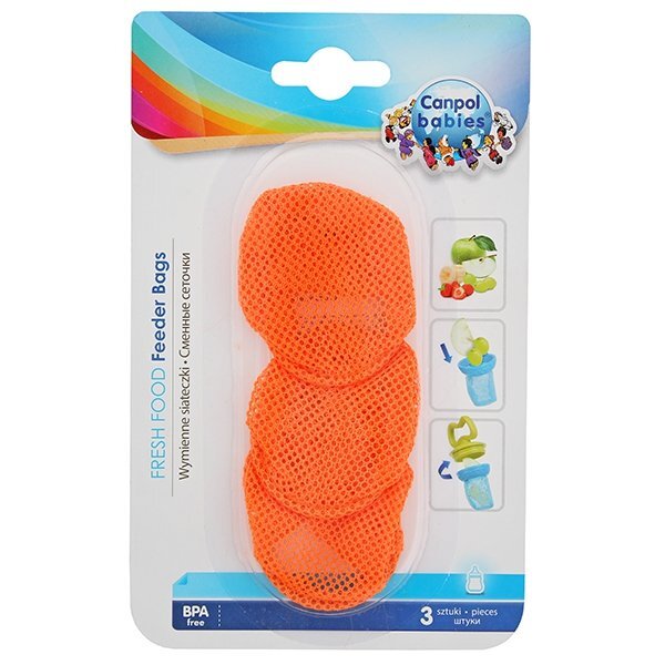 CANPOL Set 3 rezerve plasa suzeta alimente 56131 Portocaliu