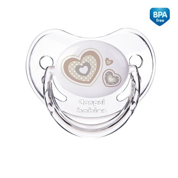 CANPOL Suzeta simetrica din silicon 6-18 luni newborn baby with cap 22581