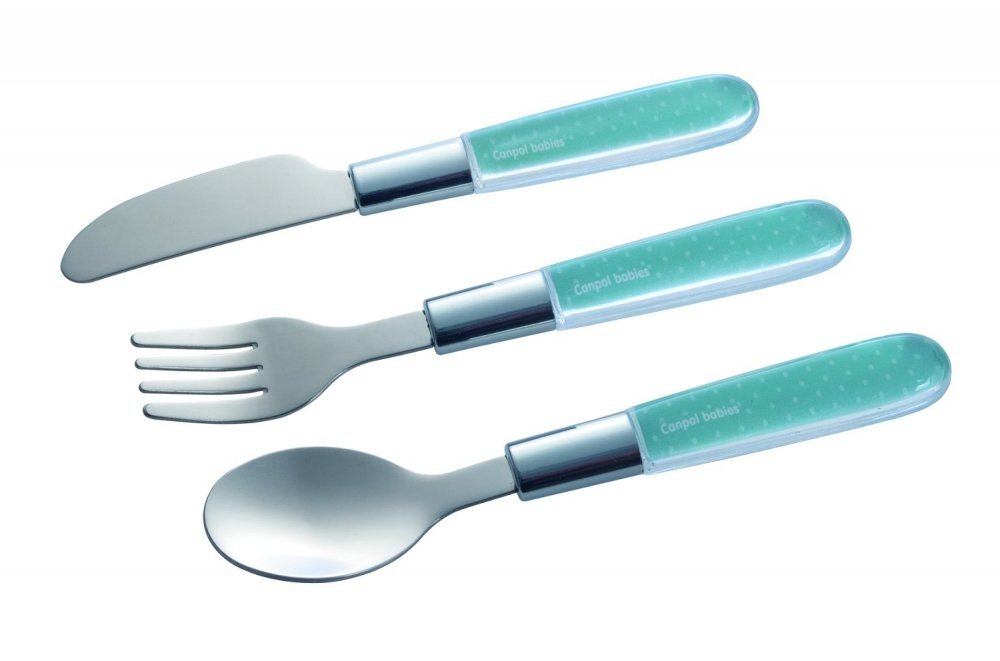 CANPOL Tacamuri din inox pentru copii lingura furculita si cutit