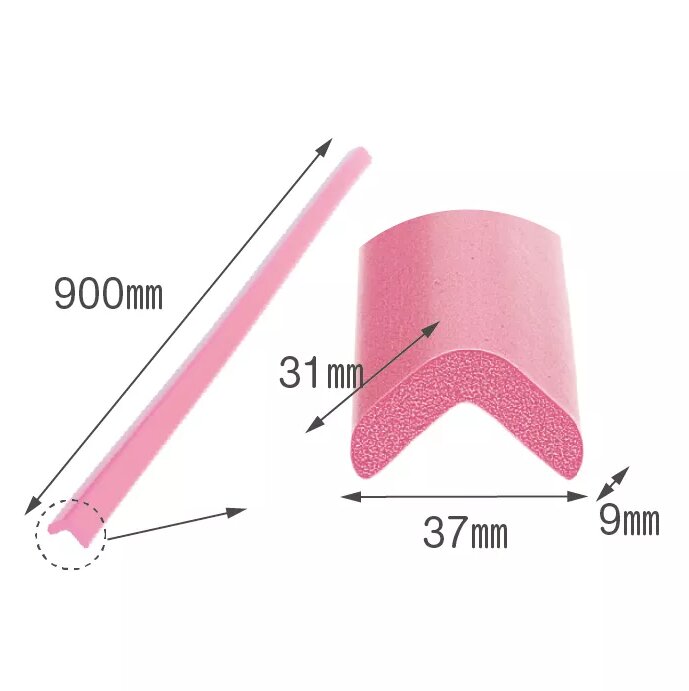 Car Boy Co Ltd Banda de protectie mobilier Car Boy Safety din spuma roz pastel 37x900x31x9 mm
