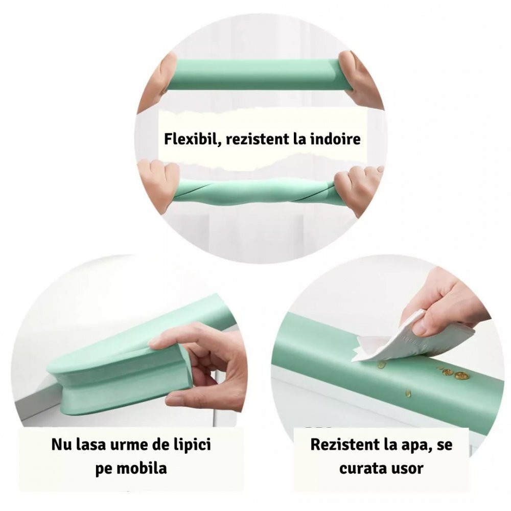 Car Boy Co Ltd Banda protectie mobilier pentru copii Car Boy Safety Mov pastel 90 cm din spuma 37x900x31x9 cm