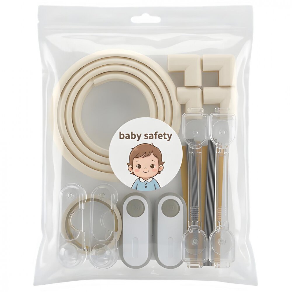 Car Boy Co Ltd Kit de protectie pentru copii bej 17 piese