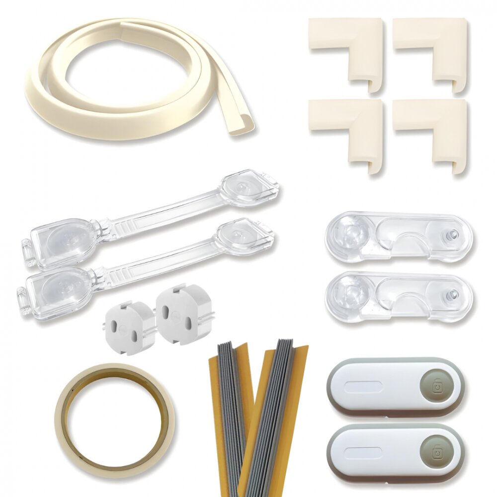 Car Boy Co Ltd Kit de protectie pentru copii bej 17 piese