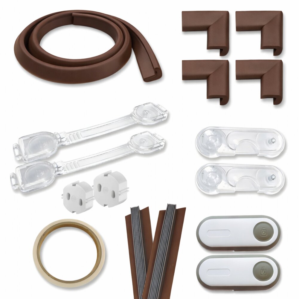 Car Boy Co Ltd Kit de protectie pentru copii maro 17 piese