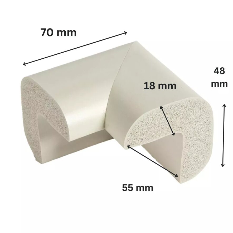 Car Boy Co Ltd Protectie colturi Car Boy Safety 55x70x48x18mm Gri Deschis