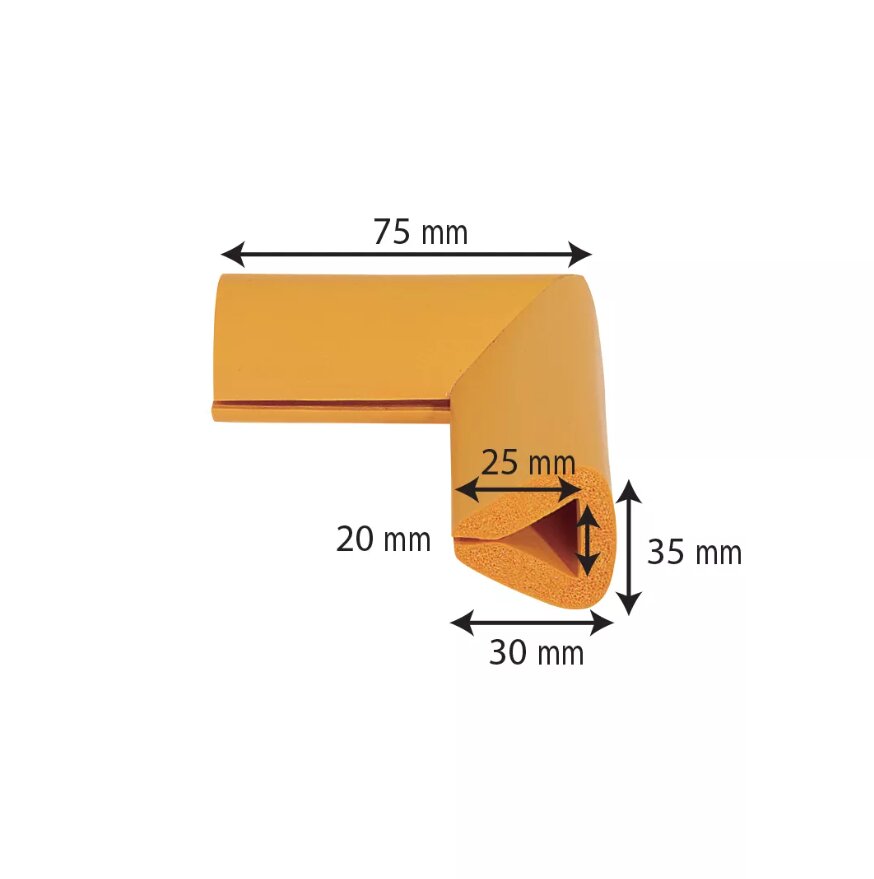 Car Boy Co Ltd Protectie muchii Car Boy Safety din spuma maro 35x75x30x20 mm