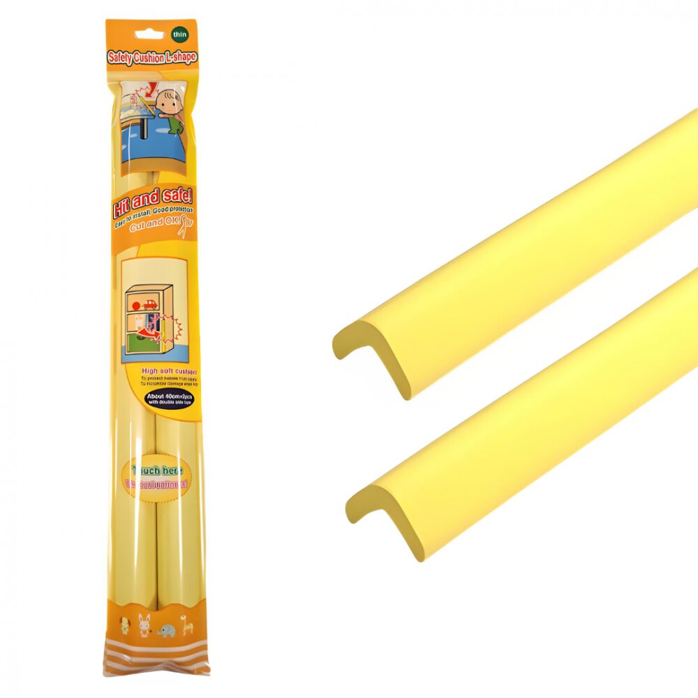 Car Boy Co Ltd Set 2 benzi protectie muchii si margini Car Boy Safety din spuma galben pastel 37x900x31x9 mm