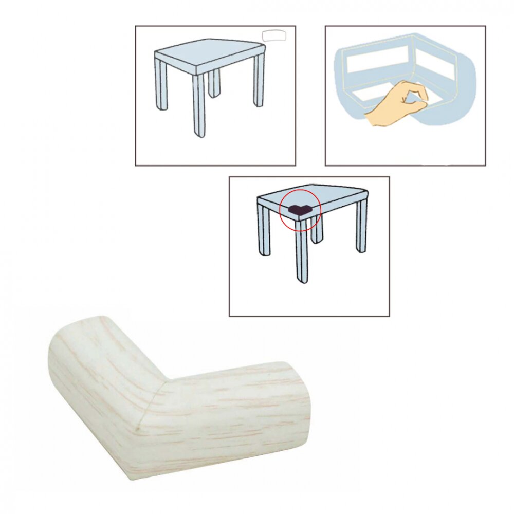 Car Boy Co Ltd Set 4 protectii colturi Carboysafety din spuma lemn alb 24x50x22x6 mm