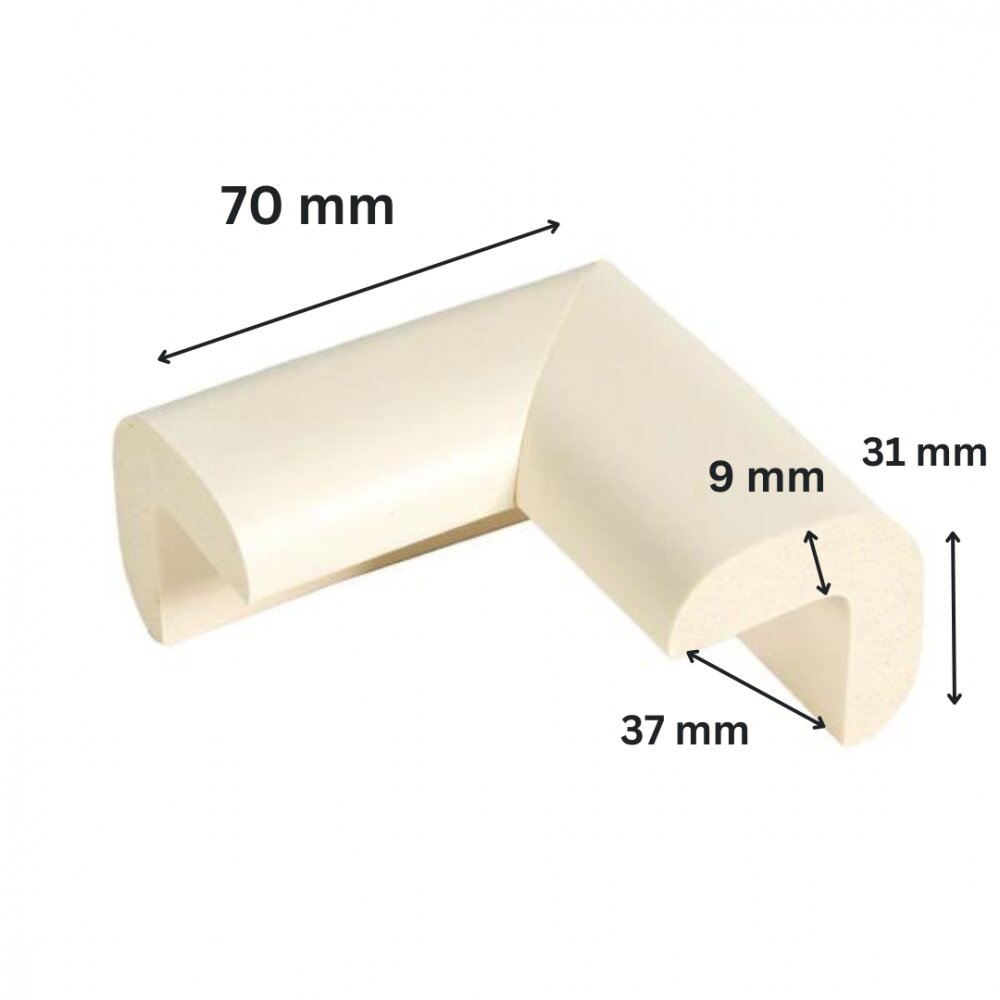 Car Boy Co Ltd Set 4 protectii colturi pentru mobila Car Boy Safety Galben din spuma 37x70x31x9