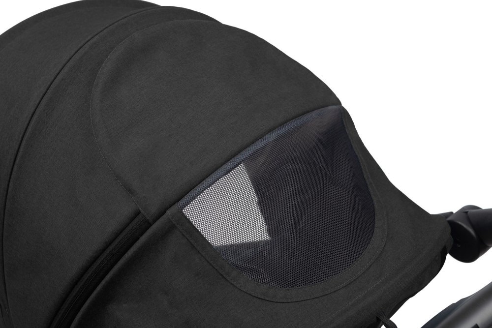 CARETERO Carucior pentru copii Elma Black 0-4 anispatar reglabil roti EVA copertina extensibila maner parental reglabil husa de ploaie si saculet iarna incluse