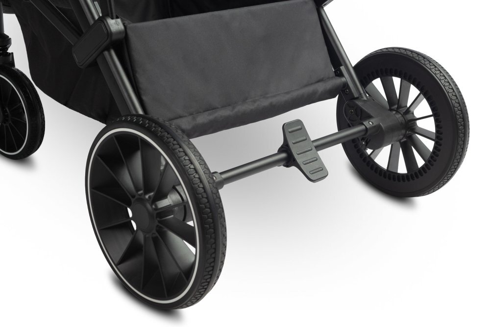 CARETERO Carucior pentru copii Elma Black 0-4 anispatar reglabil roti EVA copertina extensibila maner parental reglabil husa de ploaie si saculet iarna incluse