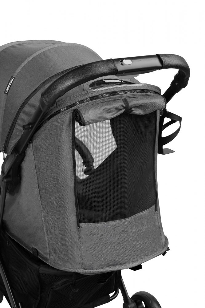 CARETERO Carucior sport cu spatar reglabilcapotinahusa de ploaiehusa de picioarepliere compacta si sistem troller compatibil cu avion Trail Graphite