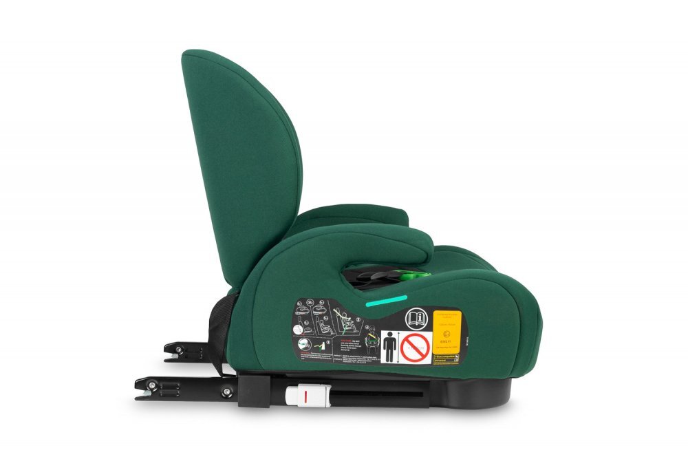 CARETERO Inaltator auto copii Irbis I-Size Emerald 125-150 cm fixare cu isofix centura de ghidaj spatar reglabil si detasabil husa lavabila cotiere Certificat R129