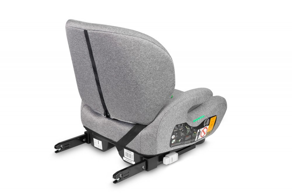 CARETERO Inaltator auto copii Irbis I-Size Grey Melange 125-150 cm fixare cu isofix centura de ghidaj spatar reglabil si detasabil husa lavabila cotiere Certificat R129