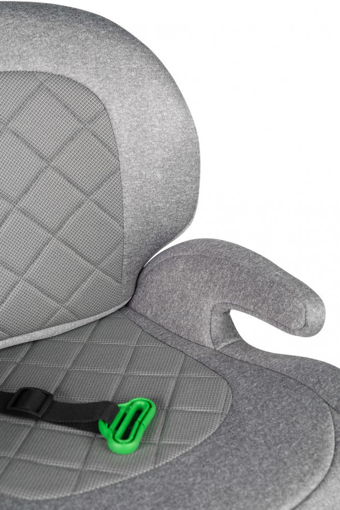 CARETERO Inaltator auto copii Irbis I-Size Grey Melange 125-150 cm fixare cu isofix centura de ghidaj spatar reglabil si detasabil husa lavabila cotiere Certificat R129