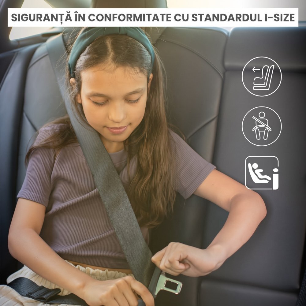CARETERO Inaltator auto copii Jaguar I-Size Graphit 125-150 cm fixare cu isofix husa detasabila