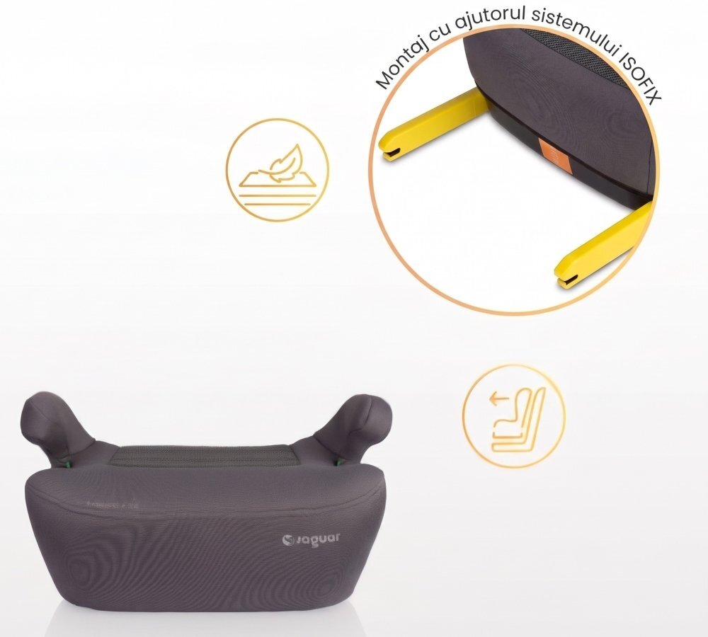 CARETERO Inaltator auto copii Jaguar I-Size Graphit 125-150 cm fixare cu isofix husa detasabila
