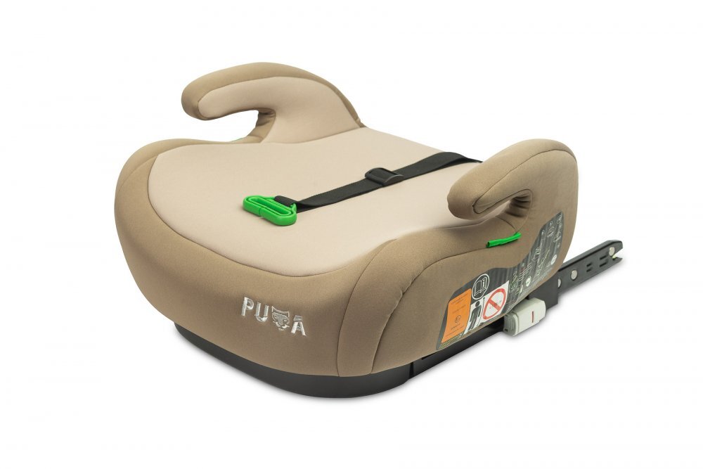 CARETERO Inaltator auto pentru copii cu Isofix Puma Bej I-Size 125-150 cmCertificare R-129Husa detasabilaCentura de ghidajCotiere ergonomice