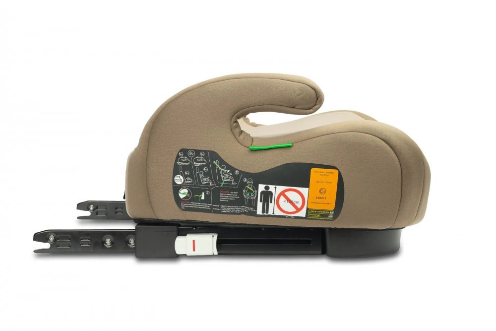 CARETERO Inaltator auto pentru copii cu Isofix Puma Bej I-Size 125-150 cmCertificare R-129Husa detasabilaCentura de ghidajCotiere ergonomice