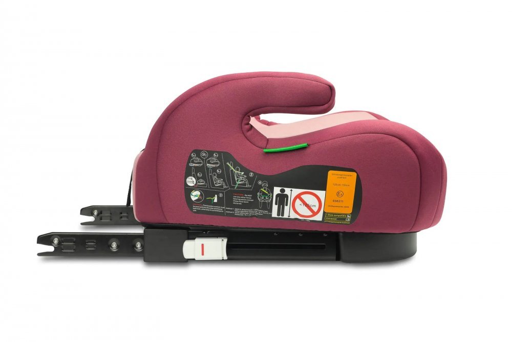 CARETERO Inaltator auto pentru copii cu Isofix Puma Roz I-Size 125-150 cmCertificare R-129Husa detasabila Centura de ghidajCotiere ergonomice