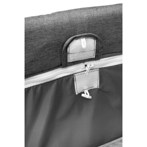 CARETERO Patut pentru copii Basic Plus Graphite pliabil cu doua nivele roti fereastra cu fermoar saltea pliabila si geanta transport incluse