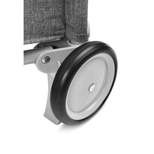 CARETERO Patut pentru copii Basic Plus Graphite pliabil cu doua nivele roti fereastra cu fermoar saltea pliabila si geanta transport incluse