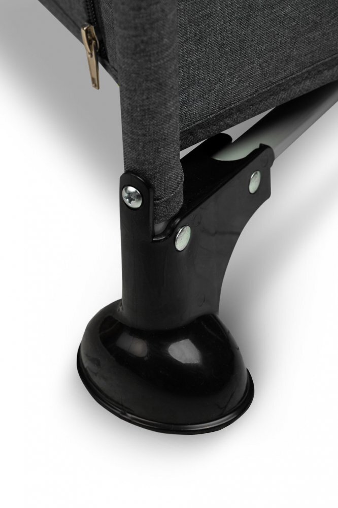 CARETERO Patut pliabil pentru copii Basic Graphite cu un nivelfereastra acces cu fermoar saltea pliabila 120x690 cm si geanta transport incluse greutate admisa 15 kg dimensiune 125x66x75.5 cm