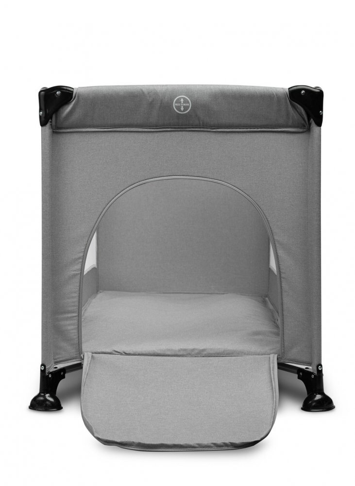CARETERO Patut pliabil pentru copii Basic Grey cu un nivelfereastra acces cu fermoar saltea pliabila 120x690 cm si geanta transport incluse greutate admisa 15 kg dimensiune 125x66x75.5 cm