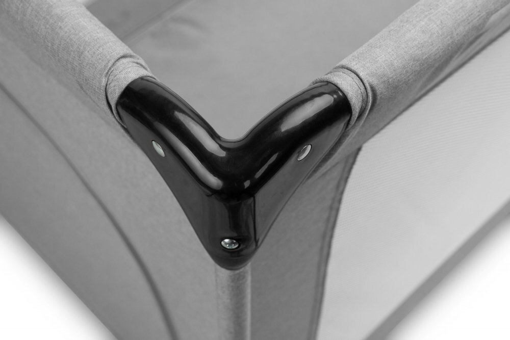 CARETERO Patut pliabil pentru copii Basic Grey cu un nivelfereastra acces cu fermoar saltea pliabila 120x690 cm si geanta transport incluse greutate admisa 15 kg dimensiune 125x66x75.5 cm