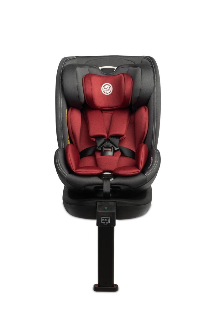 CARETERO Scaun auto copii Fortis I-Size Burgundy 40-150 cm cu baza isofix si picior stabilizare sezut rotativ tetiera reglabila spatar reglabil fante de aerisire