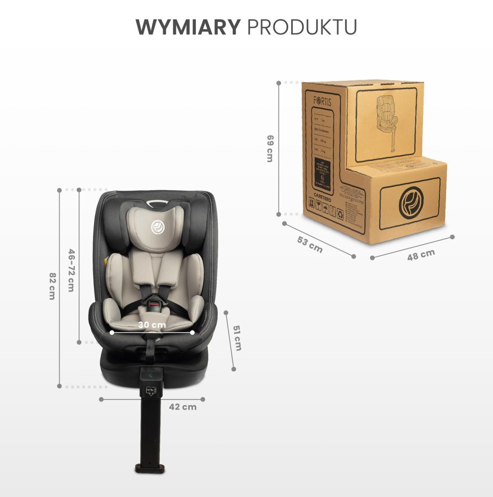 CARETERO Scaun auto copii Fortis I-Size Burgundy 40-150 cm cu baza isofix si picior stabilizare sezut rotativ tetiera reglabila spatar reglabil fante de aerisire