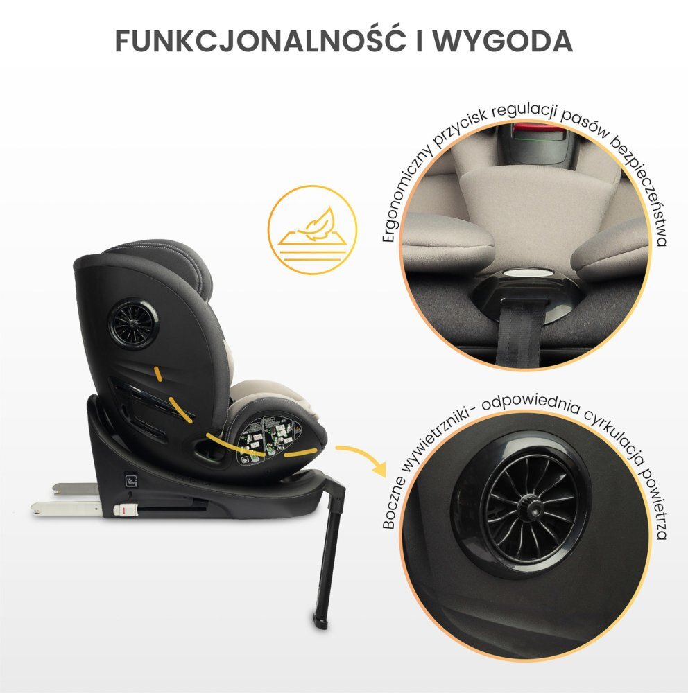CARETERO Scaun auto copii Fortis I-Size Burgundy 40-150 cm cu baza isofix si picior stabilizare sezut rotativ tetiera reglabila spatar reglabil fante de aerisire