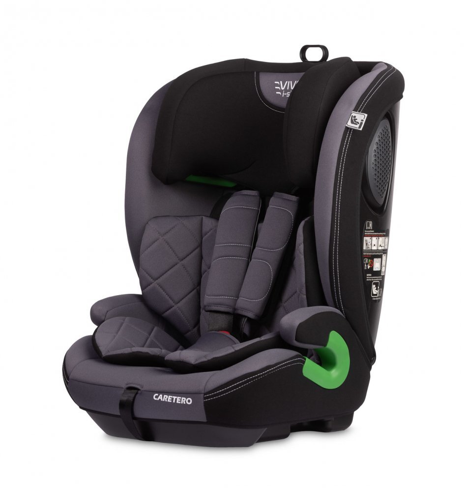 CARETERO Scaun auto copii Vivo Graphite i-Size 76-150 cmcertificat R12903tetiera reglabilahusa detasabilacenturi cu pernute moipernuta reductor inclusa