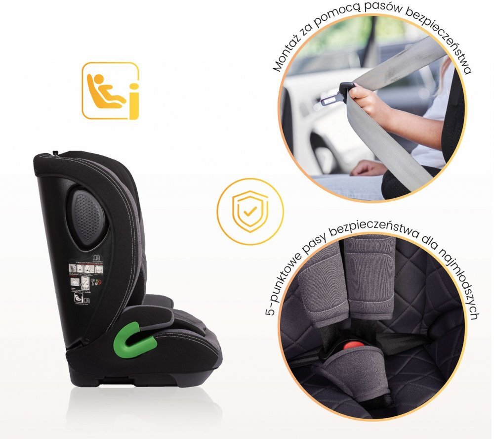 CARETERO Scaun auto copii Vivo Graphite i-Size 76-150 cmcertificat R12903tetiera reglabilahusa detasabilacenturi cu pernute moipernuta reductor inclusa